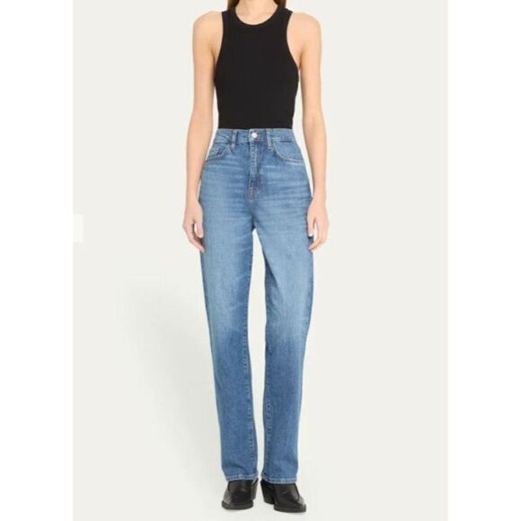 Triarchy Womens Ms Triarchy Jeans Cinched High Rise Straight Sz 24 Light indigo - Picture 2 of 7